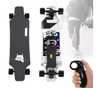 VsyPtyc Remote Controlled Electric Skateboard, Electric Commuting Longboard, 7 Layers Deck, 15 Miles Range 4 Speeds Adjustment, Suitable for Adults, Teenagers D