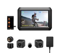VSYSTO Bicycle Camera with Selfie Mode, 4" Screen WiFi HD 1080P Handlebar Bike Mirror Dashcam Front and Rear Camera with Tire Pressure Sensors, GPS, Mobile Assistant Mode, Temperature Display