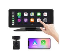 VSYSTO CarPlay Screen, 6.86'' Wireless CarPlay and Android Auto, Portable Car Stereo Navigation Music Player, 120° Wide Angle Camera, Loop Recording, WiFi, Bluetooth, FM, Mirror Image