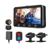 VSYSTO Motorbike Camera, 4.5'' Waterproof Motorcycle Dash Cam, WiFi Motorcycle Camera Front and Rear HD 1080P, Dual Lens 130° Wide Angle with GPS, TPMS, Night Vision, G-Sensor, Loop Recording