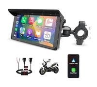 VSYSTO Motorcycle Carplay Screen, Wireless CarPlay 5 Inch HD Touchscreen, Portable Waterproof Motorbike Screen with Dual Bluetooth, GPS Navigation, Voice Assistant, Bracket, Dual USB Port