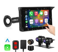 VSYSTO Motorcycle Carplay Screen, Wireless Carplay and Android Auto, GPS Navigation, Tire Pressure Sensors, WiFi 5 Inch Touchscreen HD 1080P Front and Rear Camera Motorcycle Dash Camera DVR (5inch)