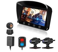 VSYSTO Motorcycle Dash Cam, Motorbike Camera Front and Rear 1080P with 4.5‘’ HD Screen, Dual Lens 130° Wide Angle, WiFi, GPS, TPMS, Starlight Night Vision, G-Sensor, 256GB Max