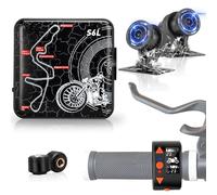 VSYSTO Motorcycle Dash Camera, OLED Wired Controller, Tire Pressure Sensors, Wifi Waterproof 1080P Motorbike Front and Rear Camera 150° Wide Angle Starlight Night Vision Lens, G-Sensor,