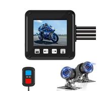 VSYSTO Motorcycle Dash Camera, WiFi 2 Inch Screen Waterproof 150° Wide Angle Starlight Night Vision HD 1080P Front and Rear Camera Motorbike DVR,Fault Vibration Reminder,High Speed Download Video(B6T)