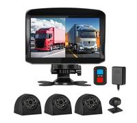VSYSTO Truck Dash Cam Car Backup Camera, 7.0'' Monitor Reversing Camera Kit Front/Rear/Sides 4CH Waterproof Car Rear View Reverse Cam with GPS, Night Vision, G-Sensor for Bus, Truck, Trailer, RV