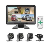 VSYSTO Truck Dash Camera, 4CH 10 Inch Screen Vehicle Reversing Camera Dash Cam, Backup Camera System Infrared Night Vision Lens for Car/Truck/Bus/Van/RV (X10)