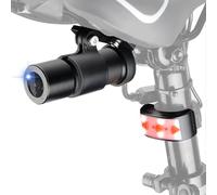 VSYSTO WiFi Bicycle Rear View Camera with Tailllight, HD 1080P 150° Wide Angle Lens Intelligent Vibration Detection Power on/off Waterpoof Bike Dash Camera, Starlight Night Vision G-Sensor(Black-D5)