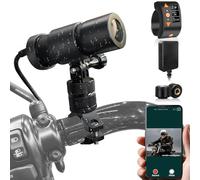 VSYSTO WiFi Motorcycle Camera, OLED Display Wired Controller GPS Tire Pressure Sensor, ODO Calculation HD 1080P 150° Wide Angle Starlight Night Vision Motorbike Handlebar Dash Camera, G-sensor