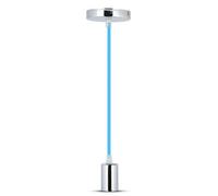 Vt-7338 Chrome Metal Cup Pendant Light-Blue