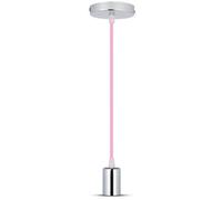 Vt-7338 Chrome Metal Cup Pendant Light-Pink