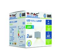 VT-759 5W- DIRECTIONAL WALL LAMP WITH BRIDGELUX CHIP 3000K, GREY, SQUARE