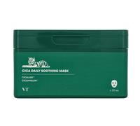 VT COSMETICS CICA Daily Soothing Mask 30 Sheets, Centella Asiatica & Hyaluronic Acid for Moisturizing & Hydrating, Instant Calm & Glow, Skin Softening Facial Mask, Korean Face Mask