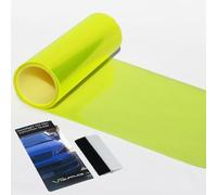 VT Supplies 30 x 200cm Flourescent Yellow Headlight Tint Film Car Taillights Fog Lights + Squeegee Tool