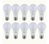 VTAC-2099 8.5W A60 LED Thermal Plastic Bulbs with Bayonet Cap | Day White 4000K | E27 Standard Holder | Non Dimmable & Energy|Saving | 60W Equivalent | Screw Bulb | Frosted Bulb | Pack of 10