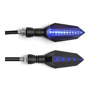 VTAIEX Motorcycle light 2/4PCS Universal Motorbike Turn Signals For Motorcycle Arrow Lamp Rear Flashing Signal Brake Lights Indicators 12V(1 pair Blue-Blue)