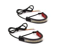VTAIEX Motorcycle light 2PCS Universal Motorcycle Turn Signal Light&DRL Amber White Motorbike Flasher Ring Fork Strip Lamp Flashing Blinker 12V
