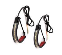 VTAIEX Motorcycle light Universal Motorcycle 2PCS Motorbike Turn Signal Light&DRL Amber White Motorbike Flasher Ring Fork Strip Lamp Flashing Blinker 12V