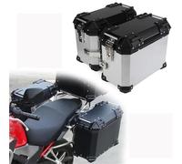 VTAIEX Motorcycle Storage Box for H-ONDA for Suzuki for BMW 35L/38L Universal Motorcycle Side Luggage Case Storage Trunk Lock Travel Aluminum Alloy Tool Box(Silver,38L)
