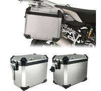 VTAIEX Motorcycle Storage Box Motorcycle Accessories Aluminum Side Luggage Trunk Saddlebag Topcase Edge Boxes for BMW R1250GS LC ADV 2018-2023(Panniers Silver)