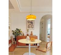 VTAMng 1 Light Vintage Kitchen Pendant Light Adjustable Height with White Glass Chandelier E27 Hanging Lamp Suitable for Living Room Cloakroom Dining Room Hallway Bedside Table(Orange,2PC)