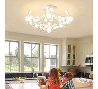 VTAMng Ceiling Lamp E27 Modern Dining Table Decoration Crystal Ceiling Light Acrylic White Petal Chandelier Suitable for Dining Room Bedroom Kitchen Island Living Room Mid-Century Ceiling Lighting Fix