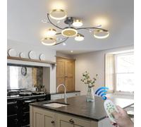 VTAMng Ceiling lamp retro LED flower-shaped ceiling Light crystal decorative lamp dimmable ceiling Lighting medieval metal black living room chandelier suitable for dining room bedroom kitchen(6+1ligh