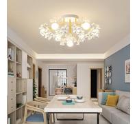 VTAMng Ceiling Light E27 medieval decorative ceiling lamp crystal dandelion creative chandelier gold iron lamp body kitchen island lamp suitable for bedroom living room hotel bar