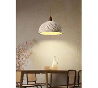 VTAMng Hanging Lamp Retro-Style Country-Style Pendant Light E27 Kitchen Island Light Feather Texture Cement lampshade Ceiling Light Suitable for bedrooms Dressing Rooms and cafes Chandelier
