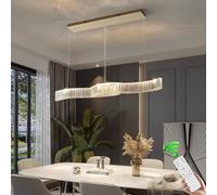 VTAMng Modern crystal Pendant Light mid-century Nordic decoration dining table chandelier dimmable LED lighting chic creative linear height adjustable Hanging Lamp cloakroom restaurant corridor decora