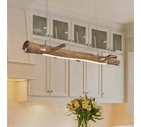 VTAMng Pendant Light LED Linear Kitchen Island Light Rustic Dining Room Hanging Light Fixture Dimmable Farmhouse Chandelier Industrial Style Lighting Suitable for Loft Cafe Living Room Office