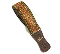 Vtar Handmade 60s 70s Magic Carpet Guitar Straps, Made with Vegan Leather. For Acoustic, Bass and Electric (Jimmy Page)