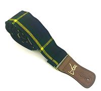 Vtar Handmade Scottish Highland Tartan 70's Guitar Strap with Vegan brown leather end (Gordon)