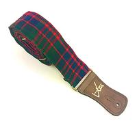 Vtar Handmade Scottish Highland Tartan 70's Guitar Strap with Vegan brown leather end (MacDonald)