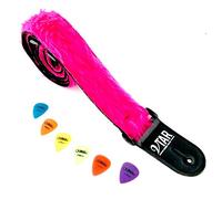Vtar Soft Fur Design Adjustable Acoustic Electric Guitar Strap (Pink Fur)
