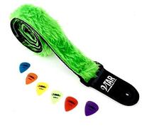 Vtar Vegan Soft Fur Design Adjustable Acoustic Electric Guitar Strap (Green Fur)