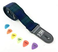 Vtar Vegan Tartan Plaid Design Acoustic Electric Guitar Strap with Adjustable Length (Highland)