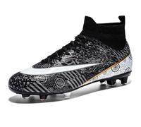 VTASQ Football Boots Boys High Top Spikes Soccer Training Shoes Cleats Profession Athletics Outdoor Competition Breathable Sneakers for Unisex 1Black UK 4