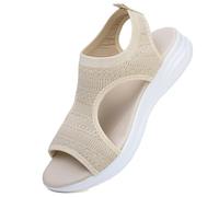 VTASQ Summer Washable Slingback Orthopedic Slide Sport Sandals Thick Bottom Fish Mouth Sandals Comfy Sports Knit Mesh Platform Soft Sole Sandals White 6UK