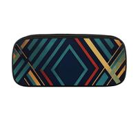 VTCTOASY Abstract Geometric Striped Pencil Case Large Capacity Pencil Pouch for Women Men Cute Aesthetic Pencil Bag Office Stationery Organizer Multifunctional Coin Pouch for Office Holiday