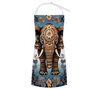 VTCTOASY Adjustable Apron with 2 Pocket Apron for Women Men Dolphin with A Smile Bib Chef Aprons for Cooking, Elephant Pattern, 70x80cm
