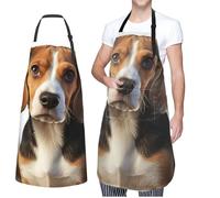 VTCTOASY Adjustable Apron with 2 Pocket Apron for Women Men Wild Animals Tiger Bib Chef Aprons for Cooking, Cute Beagle Dog, One Size