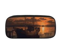 VTCTOASY Boat At Dusk Pencil Case Large Capacity Pencil Pouch for Women Men Cute Aesthetic Pencil Bag Office Stationery Organizer Multifunctional Coin Pouch for Office Holiday