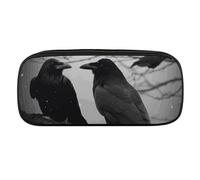 VTCTOASY Crow Birds Pencil Case Large Capacity Pencil Pouch for Women Men Cute Aesthetic Pencil Bag Office Stationery Organizer Multifunctional Coin Pouch for Office Holiday