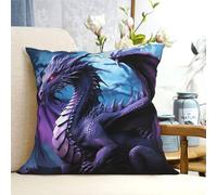 VTCTOASY Decorative Throw Pillow Covers 16"x16" Pillow Covers Purple Dragon Purple Moon Throw Pillow Cover for Sofa Double Sided Plush Pillow Case Square Cushion Case for Living Room