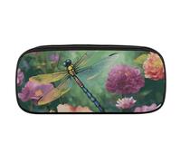 VTCTOASY Dragonfly Garden Spring Pencil Case Large Capacity Pencil Pouch for Women Men Cute Aesthetic Pencil Bag Office Stationery Organizer Multifunctional Coin Pouch for Office Holiday