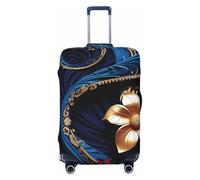 VTCTOASY Luggage Cover Elegant blue and black Travel Luggage Covers Thicker Elastic Suitcase Cover Dustproof Baggage Cover Scratch-Resistant Suitcase Cover Protector Fit 18-32 Inch Luggage, Black, XL