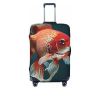 VTCTOASY Luggage Cover for Travel Elastic Suitcase Cover Red fish swimming Luggage Covers Fashion Suitcase Protector Thickened Baggage Cover Dustproof Suitcase Sleeve Fits 18-32 Inch Luggage, Black, M