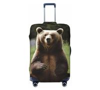 VTCTOASY Luggage Cover Hi Bear Sit on the Lawn Travel Luggage Covers Thicker Elastic Suitcase Cover Dustproof Baggage Cover Scratch-Resistant Suitcase Cover Protector Fit 18-32 Inch Luggage, Black, L