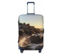 VTCTOASY Luggage Cover Lighthouse Rocks Seaside Travel Luggage Covers Thicker Elastic Suitcase Cover Dustproof Baggage Cover Scratch-Resistant Suitcase Cover Protector Fit 18-32 Inch Luggage, Black, M